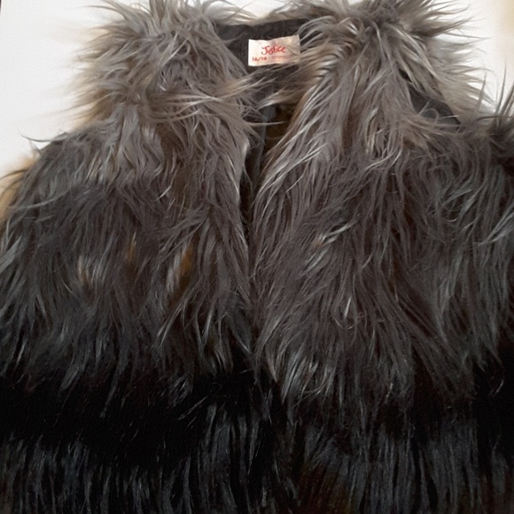 Justice Other - 3/$30 Justice grey black ombre faux fur vest 16/18